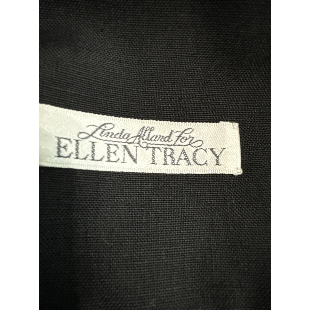 Linda Allard Ellen Tracy Black Linen Blend Wrap Skirt Size 8 Classic Career Work - Picture 6 of 9